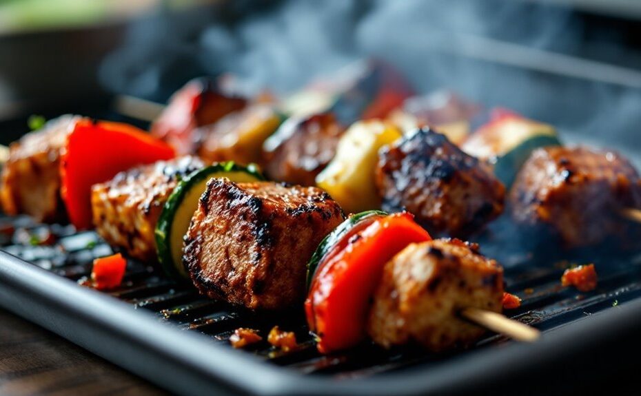 air fryer bison kebabs