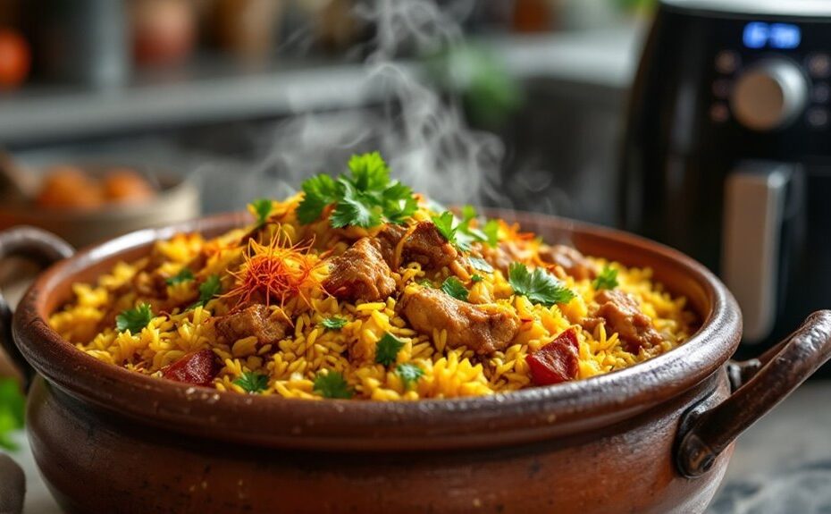 air fryer ostrich biryani recipe