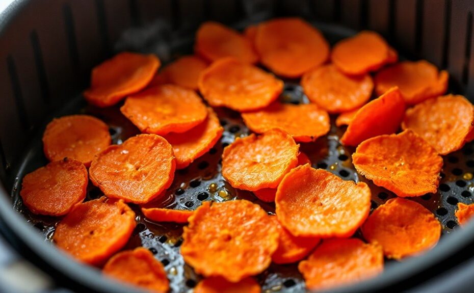 crispy air fried carrot chips