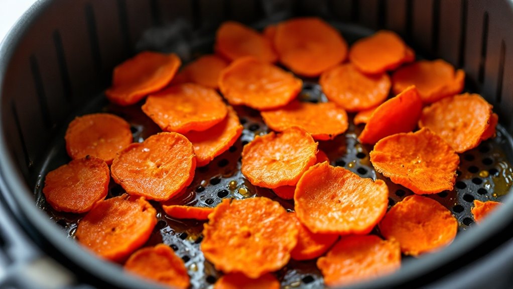 crispy air fried carrot chips